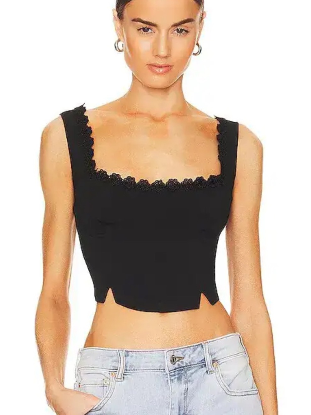 GUIZIO Taffeta Bustier Top L like new black corset top